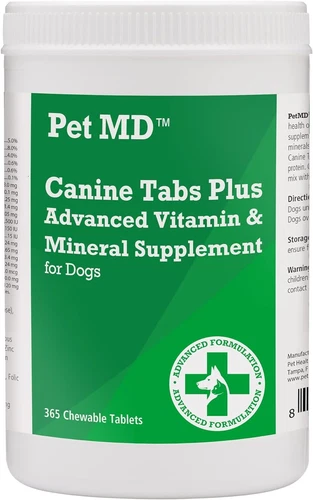 Pet MD - Canine Tabs Plus 365 Count - Advanced Multivitamins for Dogs - 365 