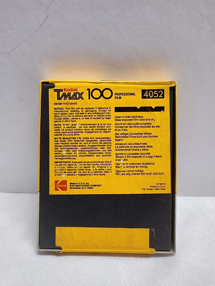 Kodak TMAX 100 Professional 4x5 Sheet Film x 25 TMX 4052 Expired 12/1990 Sealed - Image 2 of 4