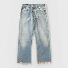 Vintage Levis 501 Denim Jeans Actual 31x27 Light Wash Button Fly 553 USA