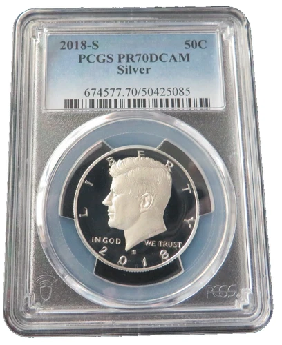2018 S SILVER  KENNEDY PCGS  PR 70 DCAM LOW MINTAGE LOW POP BLUE LABEL