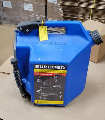 #ad Surecan SUR5SFK2 Blue 5 Gallon Kerosene Type II Safety Spill Free Can $44.99