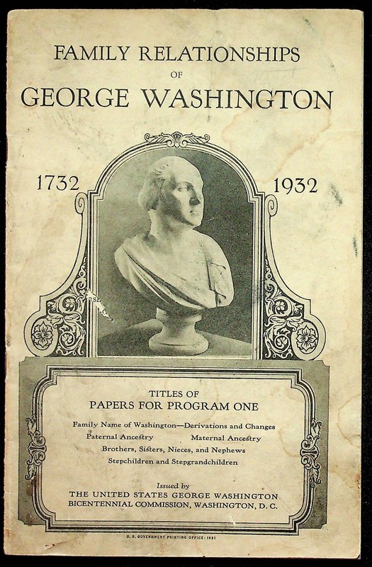 George Washington Family Relationships 1732-1932 Booklet U.S. Commission
