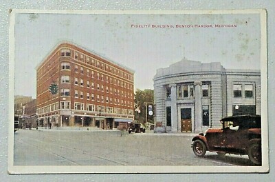 Fidelity Building Benton Harbor, Michigan Car Max Lau DB Postcard 8076