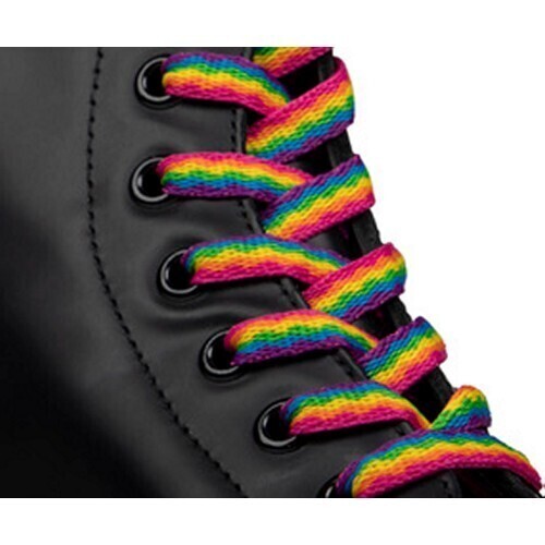 Martens Gay Rainbow Pride LGBT Shoe Flat Laces Suits 8-10 Eye - Main Image