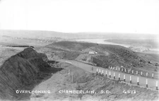 c1940s View Overlooking Chamberlain, South Dakota Real Photo Postcard/RPPC