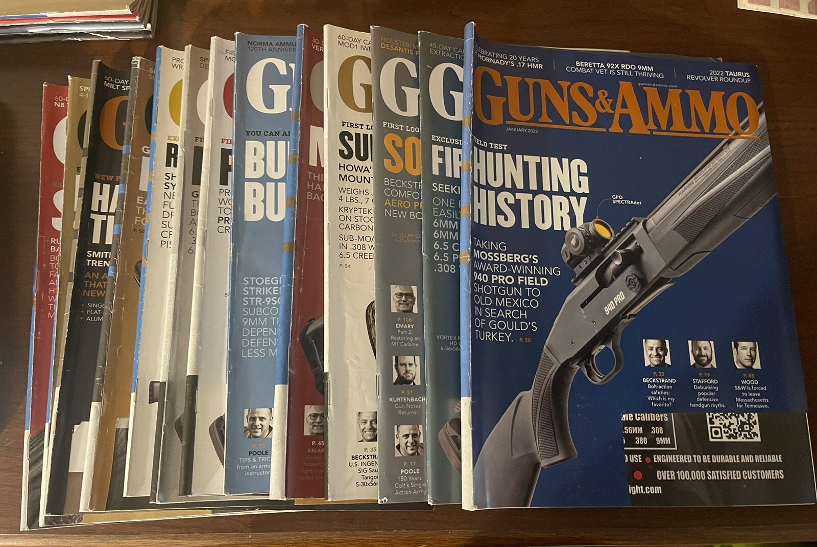 Guns & Ammo Magazine 2022 Lot Of 13, Preowned Address Clipped