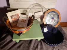 Complete LONGABERGER 2005 Inaugural Patriotic Basket Liner Protector Tie On Lid