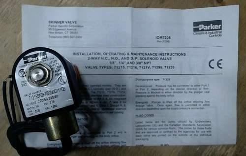 PARKER 71215SN2KN00N0C111Q3 CLOSED 2 WAY SOLENOID VALVE 1/4"NPT 275PSI-FREE SHIP