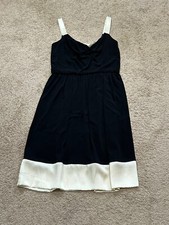 Maggie London Womens Dress Size 8 Black Ivory Accent Stretch Classic Dressy