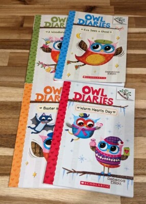 Owl Diaries Branches Lot of 4 Scholastic Books 2,3,5,6 - Rebecca Elliott