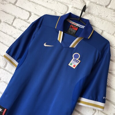NIKE1996-1997ヴィンテージITALIAイタリア代表サッカーシャツL青 ITALY 1997 1998 HOME FOOTBALL SHIRT SOCCER JERSEY NIKE sz XL