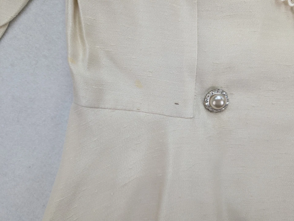 Traje Falda Jeffrey & Dara Vintage Años 80 Para Mujer Talla 9/10 Marfil Crema DEFECTOS Foto 4 de 4