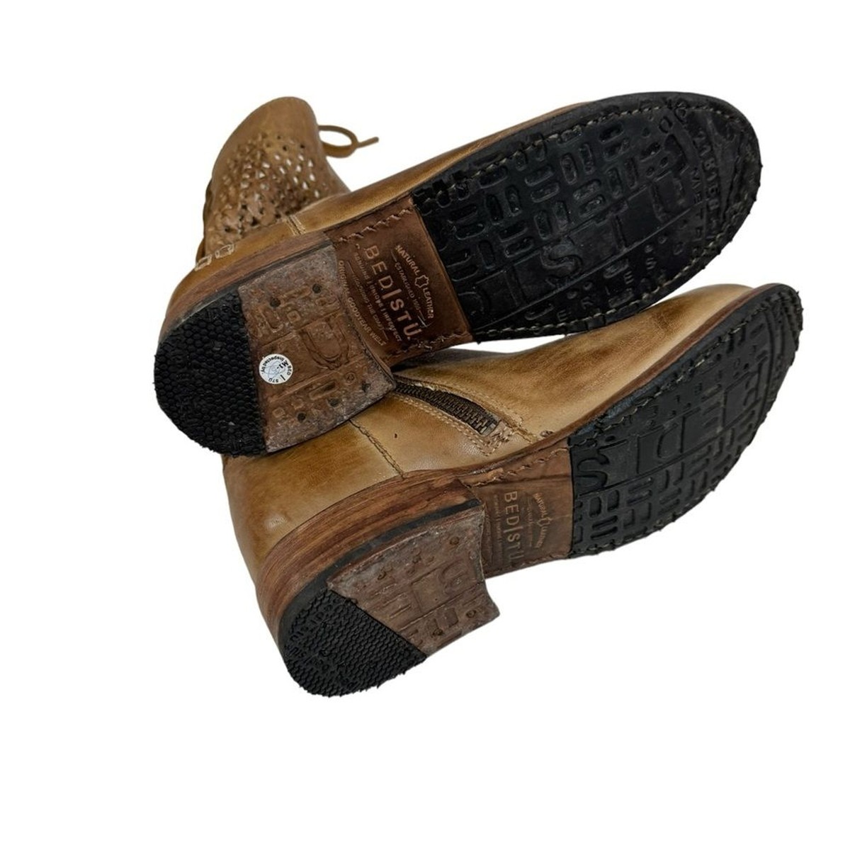 Bed Stu bench made lace up boots size 10 BED STU Double Zip Leather Boots Lace Up Brown Size 8 Bench  main image 4