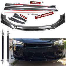 Front Rear Bumper Lips Side Skirt Extension Carbon Fiber For Mitsubishi Lancer