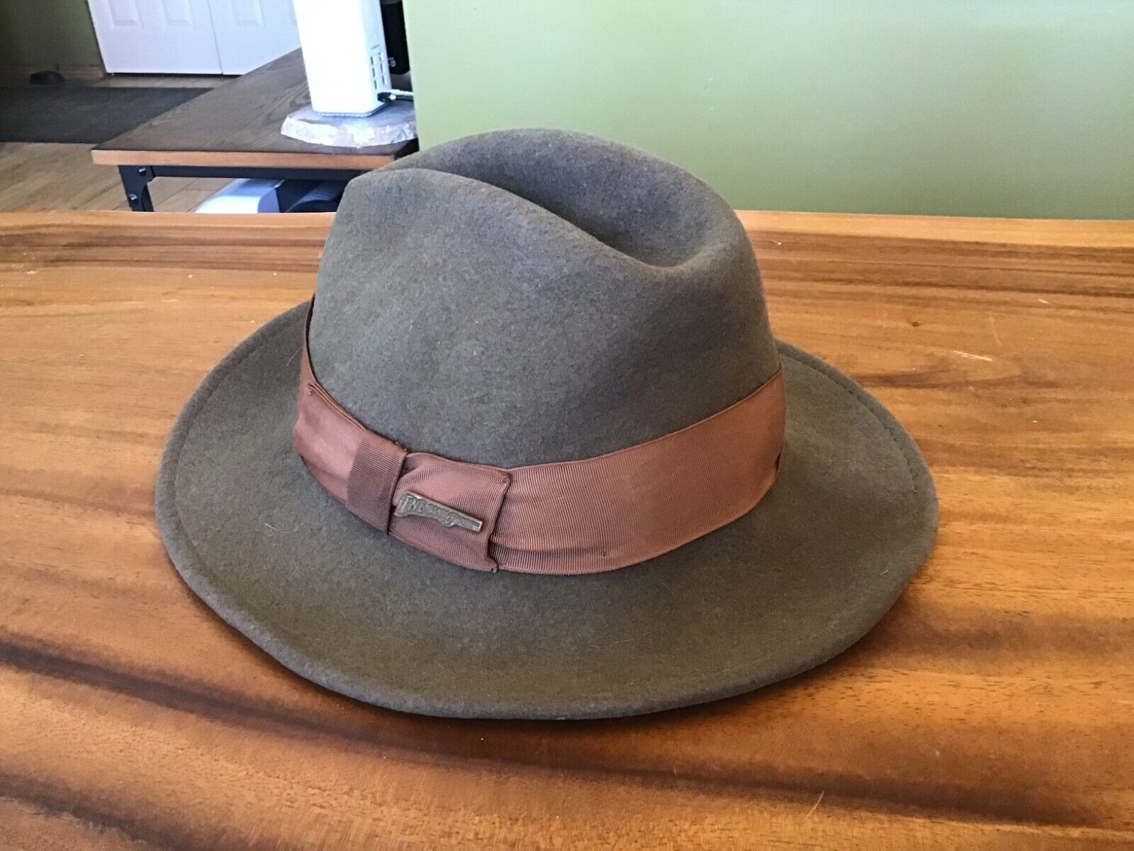 Vintage Indiana Jones Fur Felt Fedora Hat Size Medium Brown - Canadian Seller