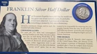 1958 Franklin Silver Half Dollar in History Card #583