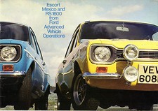 Ford Escort Mk1 Mexico & RS 1600 1972-73 UK Market Sales Brochure