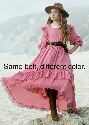 $50 Joyfolie Wendie Leather Belt | Tan | Youth Large - Picture 5 of 16