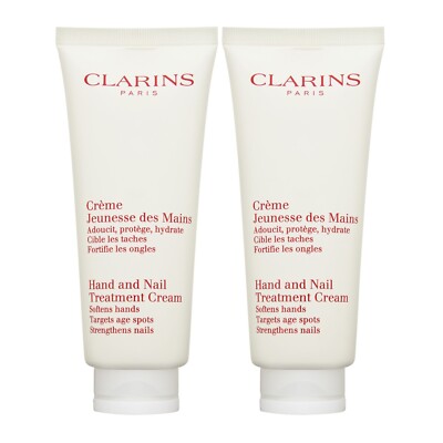 2 PCS CLARINS HAND & NAIL TREATMENT CREAM 100ML/3.4OZ IN BOX SEALED TUBE