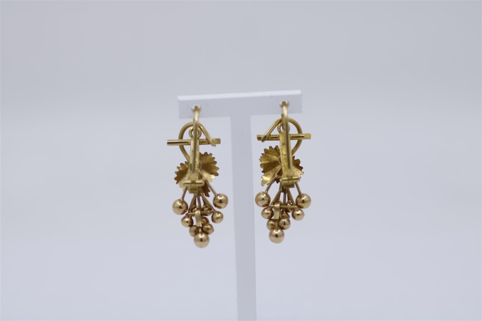 Vintage 18k Yellow Gold Grape Cluster Earrings 1.… - image 3