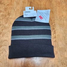 Sonoma The Everyday Beanie Hat 3M Thinsulate Gray Stripe NEW NWT