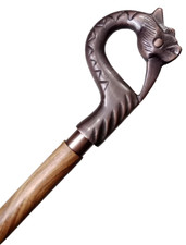 Vintage Dragon Handle Walking Cane  Handcrafted Wooden Stick Gift for Him  Her