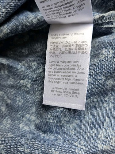 NWT J Crew Mercantile Womens Blue Floral Chambray Ruffle Faux Wrap Dress SZ XXS - Picture 11 of 14