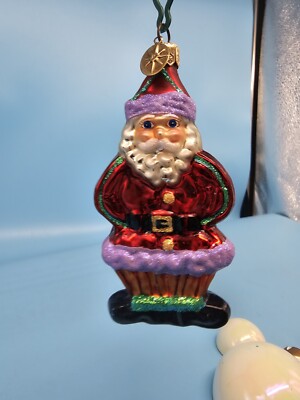 Christopher Radko Santa LGC GINGER SNAP GEM  Glass Christmas Ornament