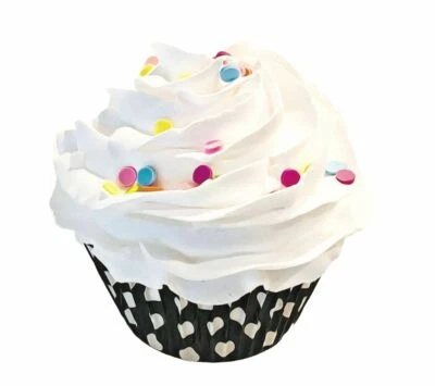 DEZICAKES Fake Cupcake White Birthday Artificial Food Confetti Cupcake