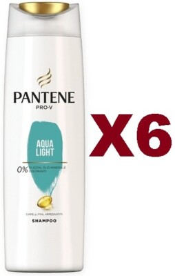 6 PCS PANTENE PRO-V AQUA LIGHT SHAMPOO 225ML HEAVY FINE HAIR
