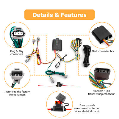 Oyviny Custom 4 Way Flat Trailer Wiring Harness 56349 For Toyota