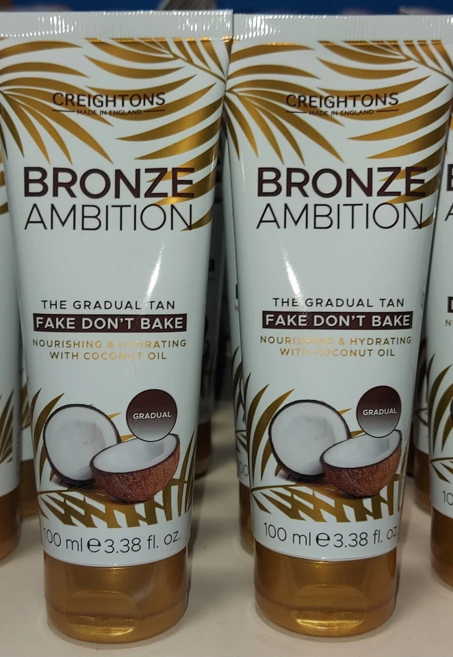 Creightons Bronze Ambition Gradual Tan Fake Don't Bake Tan 2 X 100ml Coconut Oil