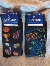 Set Of JUNCTURE NOVELTY SOCKS  Sz Men's 6 To 12 (Sports And Gaming)