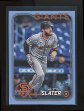 AUSTIN SLATER 2024 Topps Update Series Giants Father's Day Powder Blue Card #/50