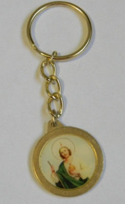 St Saint Jude blessed relic medal key chain ring patron of hopeless cases