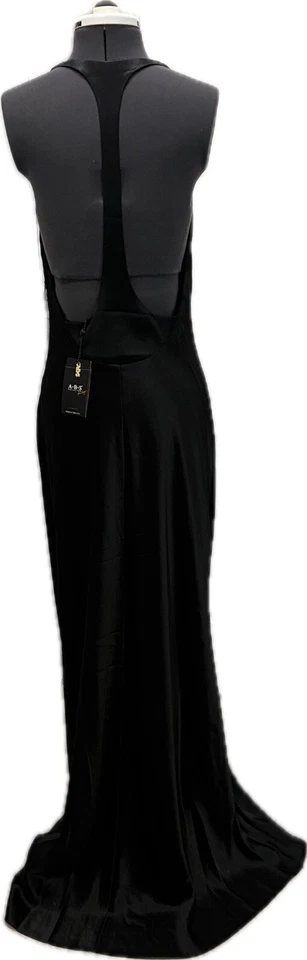 Coleção ABS ~ Vestido formal de noite preto com recorte nas costas decote em V 8 NOVO - Imagem 4 de 4