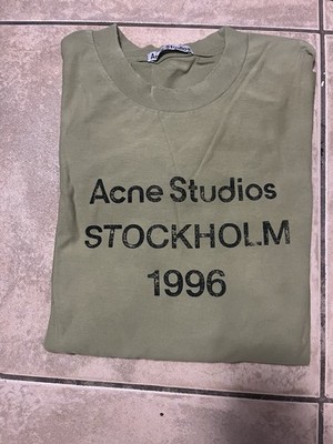 Acne Studios Logo T-Shirt 1996 Stockholm Green, Size XL