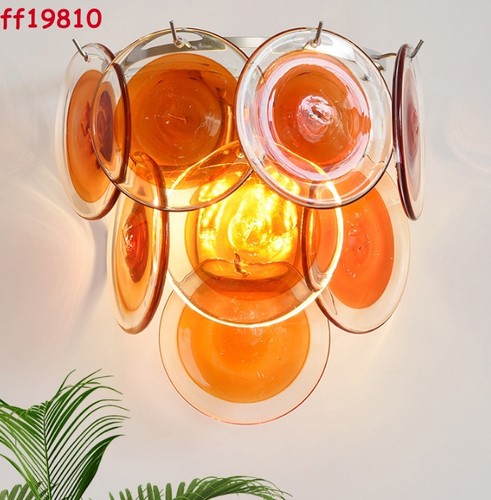Italian Designer Chandelier Colorful Glass Shade Dining Room Hanging Light Suspe - Picture 10 of 47