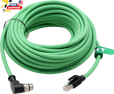 Ethernet Cable M12 4 Pin D Code Right Angle to RJ45 for Profinet Ethernet/Ip Eth