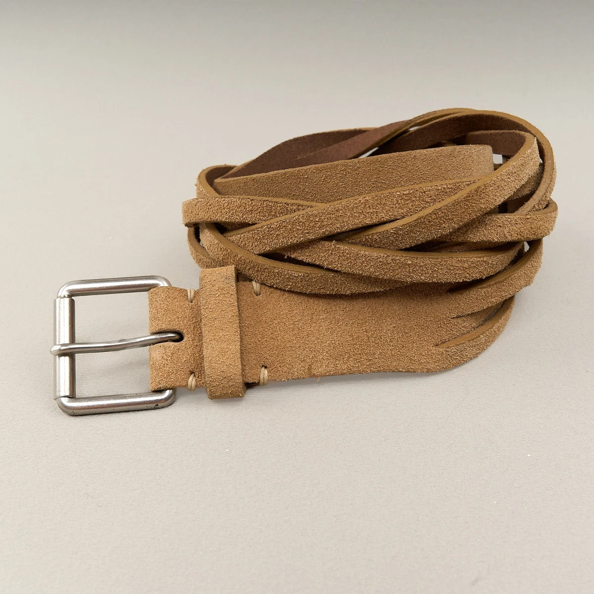 Old Navy Leather Beaded Belt With Brass Tone O-Ring No. 618, Double Ring Leather Belt in Black by Billykirk main image 4