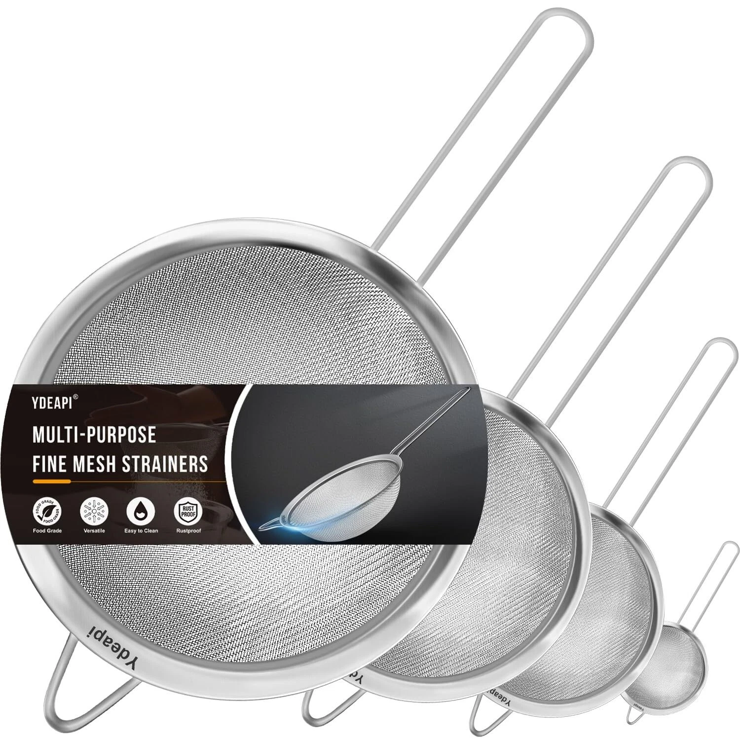 Fine Mesh Strainer, Stainless Steel Kitchen Strainers with Sturdy Handle, Set...
Opens in a new wind
