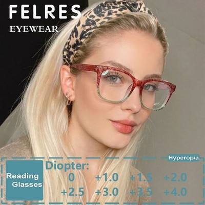 Women Fashion Blue Light Blocking Reading Glasses Clear Lens Presbyopic Glasses