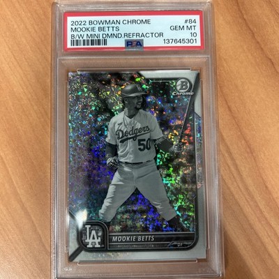 2022 Bowman Chrome - Mookie Betts #84 Black & White Mini-Diamond Refractor /199