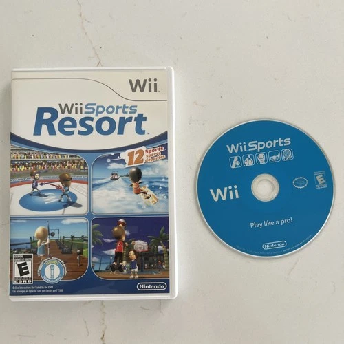 Wii Sports & Wii Sports Resort With Case Nintendo Wii 2 Game Bundle Lot