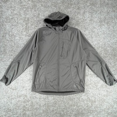 Mondetta Outdoor Project Windbreaker Jacket Mens L Gray Full-Zip Hooded Logo