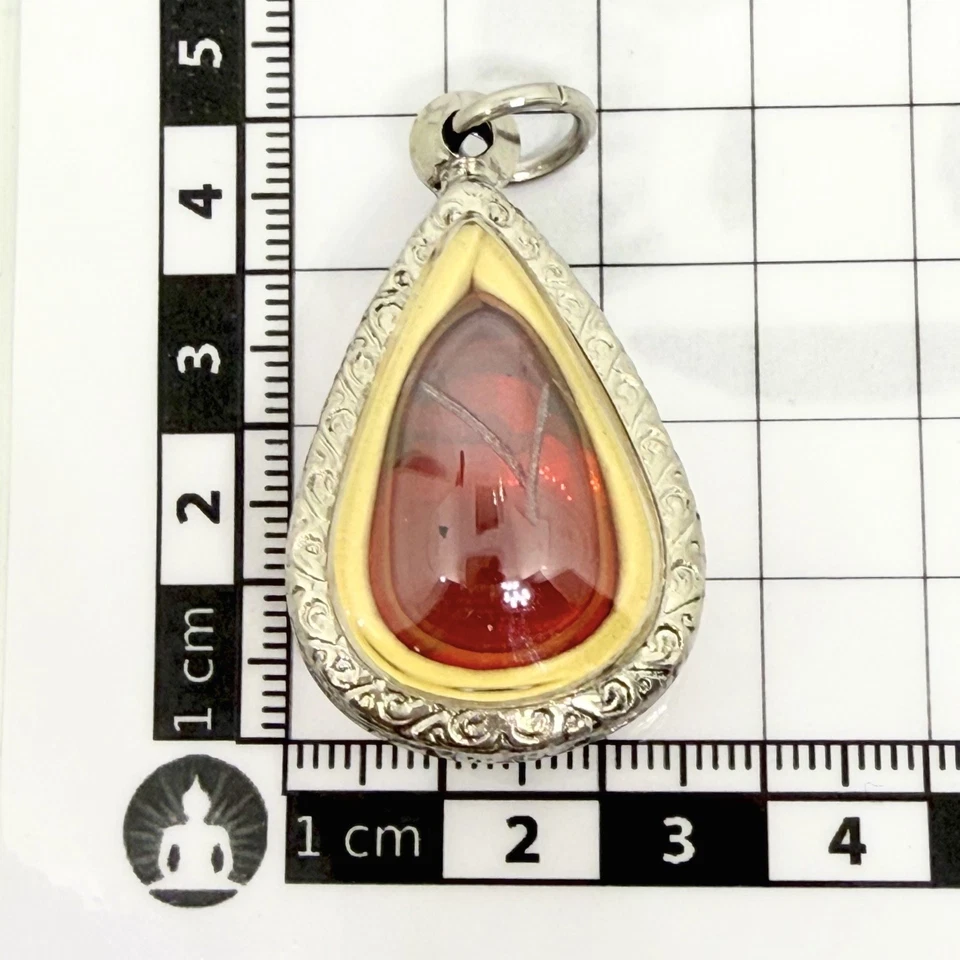 Red Lotus Naga-eye Thai Holy Real Amulet Gemstone 100% Authentic Size-M - Image 2 of 4