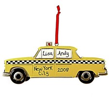 Taxi Personalized Christmas Tree Ornament