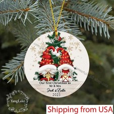 Personalized Mr and Mrs Christmas Ornament, First Christmas Married Ornament,...