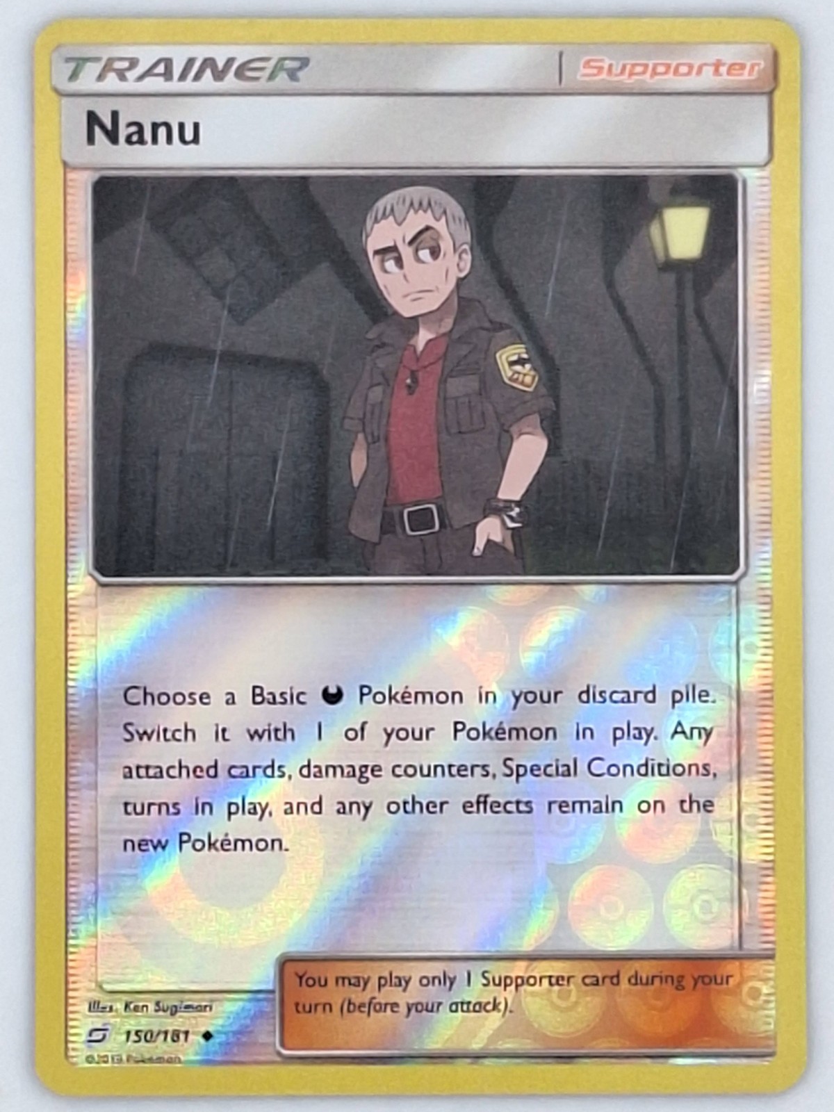 Nanu 150/181 Pokemon - Reverse Holo Sun & Moon Team Up MP