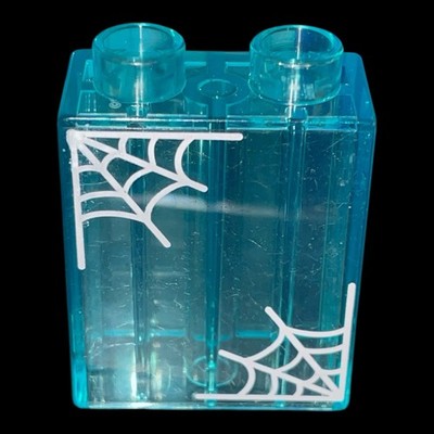 1X2 translucent blue Duplo decorated block -webs -combined ship- (MISC4)